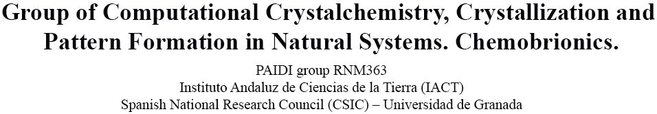 Group of Computational Crystalchemistry, Crystallization and Pattern Formation in Natural Systems. Chemobrionics.
